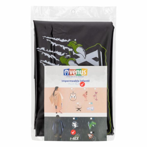 Capa Impermeable Trex Infantil Negro VENUS Talla Mediano