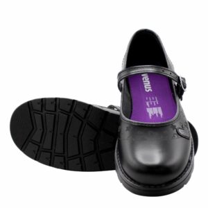 Zapato Escolar Negro De Cuero Diseño Aitana Con Correa VENUS