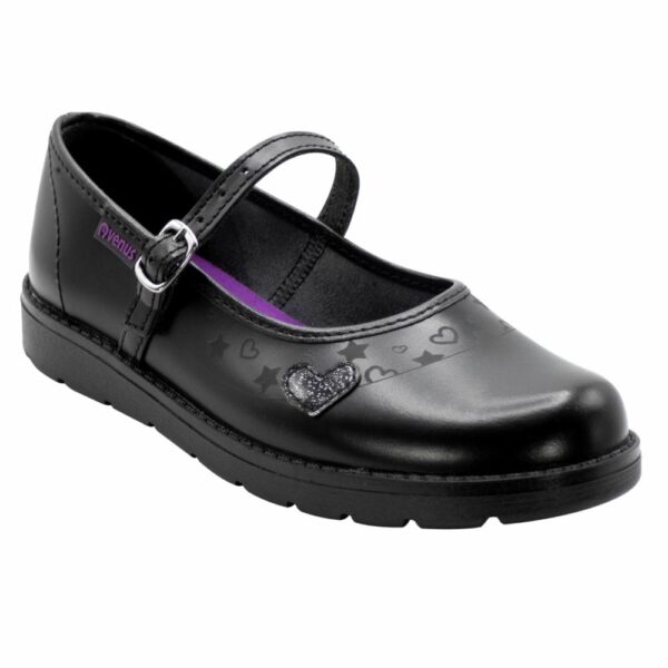 Zapato Escolar Negro De Cuero Diseño Aitana Con Correa VENUS - Imagen 14
