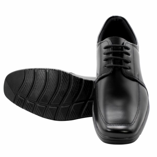 Zapato Escolar Negro De Cuero Diseño Jonathan Con Cordón VENUS - Imagen 7