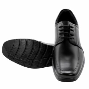 Zapato Escolar Negro De Cuero Diseño Jonathan Con Cordón VENUS