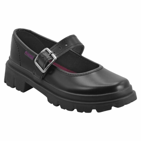 Zapato Escolar Negro De Cuero Diseño Xaviera Con Correa VENUS - Imagen 9