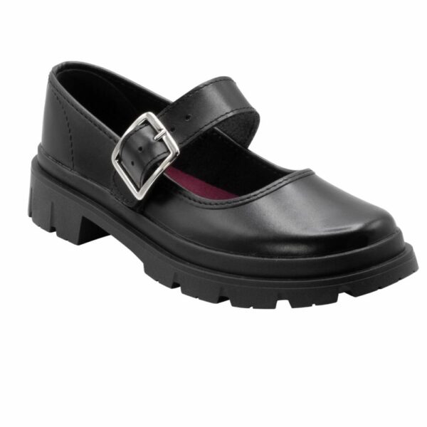 Zapato Escolar Negro De Cuero Diseño Xaviera Con Correa VENUS - Imagen 6