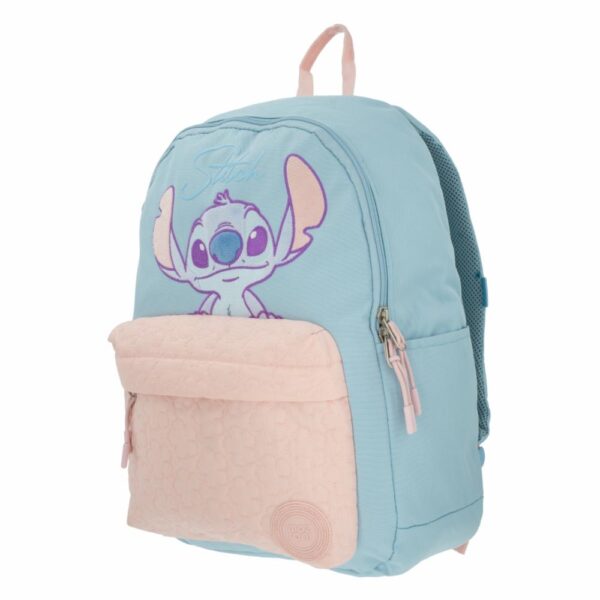 Mochila Escolar Lilo Stitch Celeste Rosado DISNEY 34.5X44X20 CM - Imagen 2
