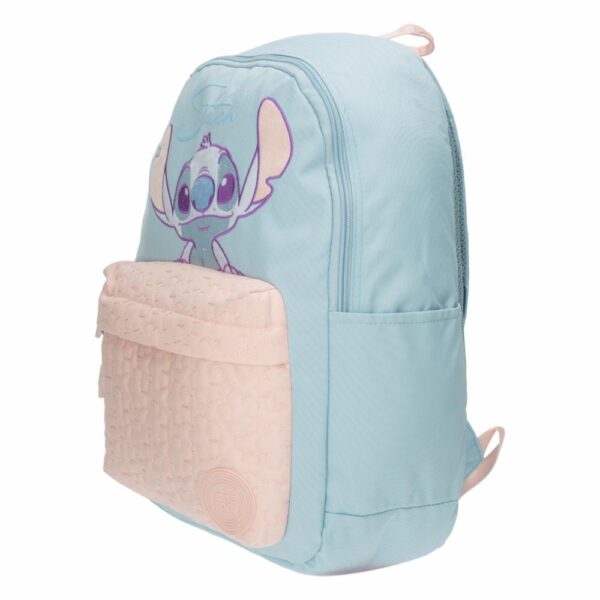 Mochila Escolar Lilo Stitch Celeste Rosado DISNEY 34.5X44X20 CM - Imagen 3