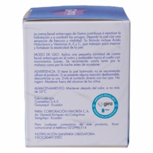 Crema Facial Hidratante Antiarrugas Firmeza Y Elasticidad De Rápida Absorción Para Día Y Noche GAMA 50 Ml