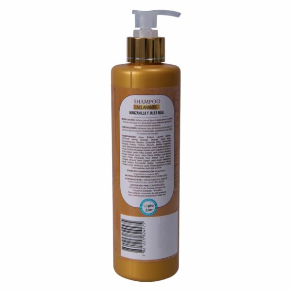 Shampoo Para Cabello Aclarante Con Manzanilla Y jaléa Real GAMA 400 Ml - Imagen 2