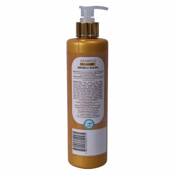 Shampoo Para Cabello Aclarante Con Manzanilla Y jaléa Real GAMA 400 Ml - Imagen 2