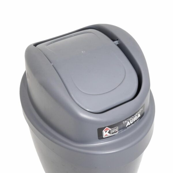 Tacho De Basura Vaivén Aura Gris Oscuro CASA PICA 10 Litros - Imagen 2