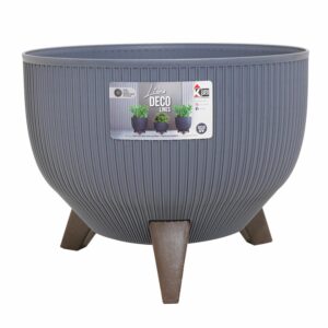 Macetero Deco Lines Bajo Gris Oscuro CASA PICA 9,5 Litros