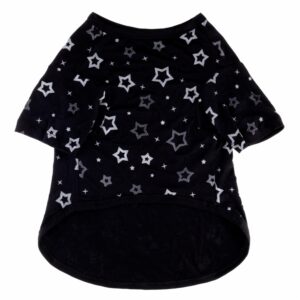 Pijama Para Perro Color Negro Con Estrellas WELLMAN Talla Extra Pequeño
