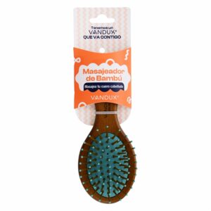 Cepillo Para Cabello De Bambú Masajeador Pequeño Redondo Pin Delgado VANDUX Unidad
