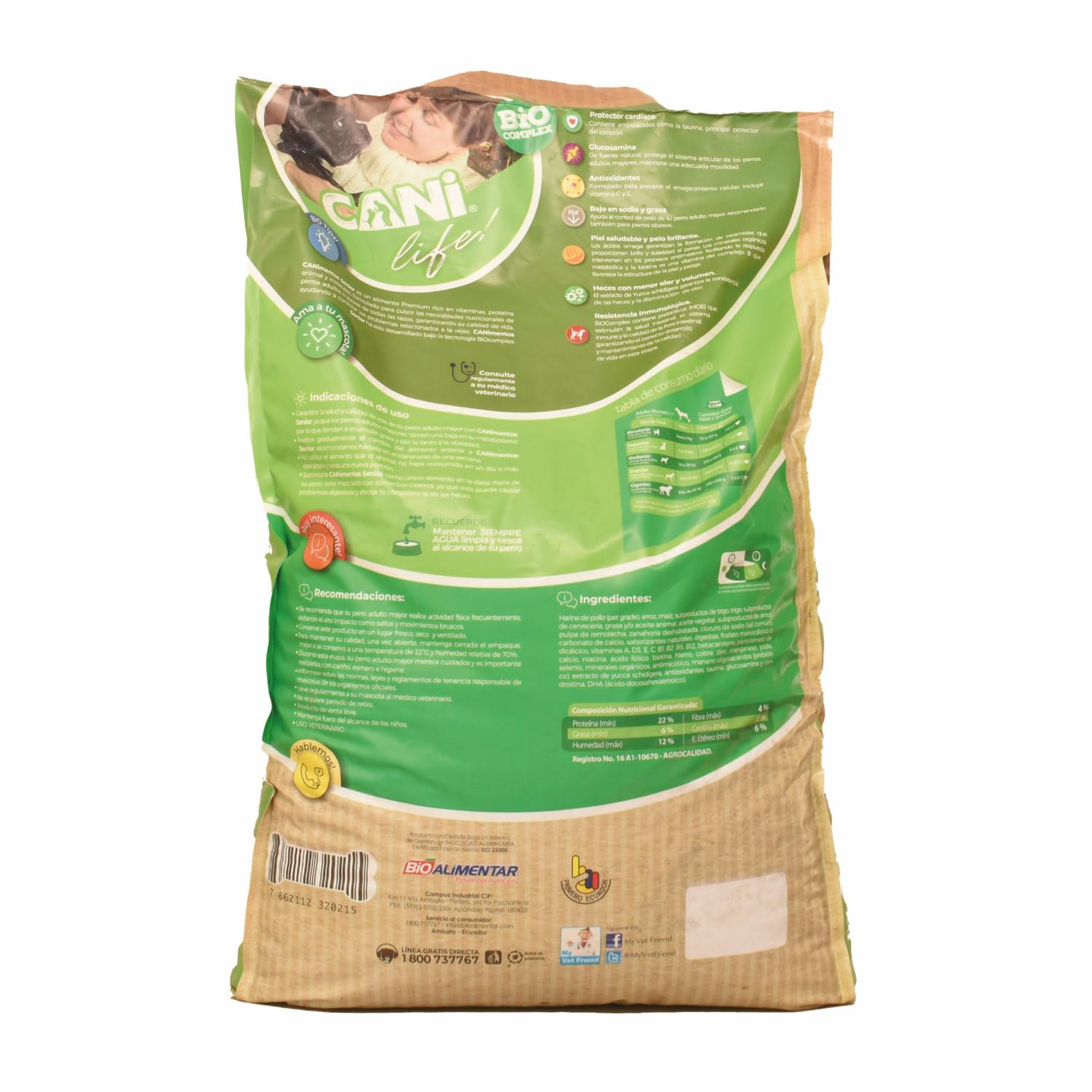 Alimento Para Perros Edad Dorada Senior 7+ Todas Las Razas CANIMENTOS 15 Kg - Imagen 3