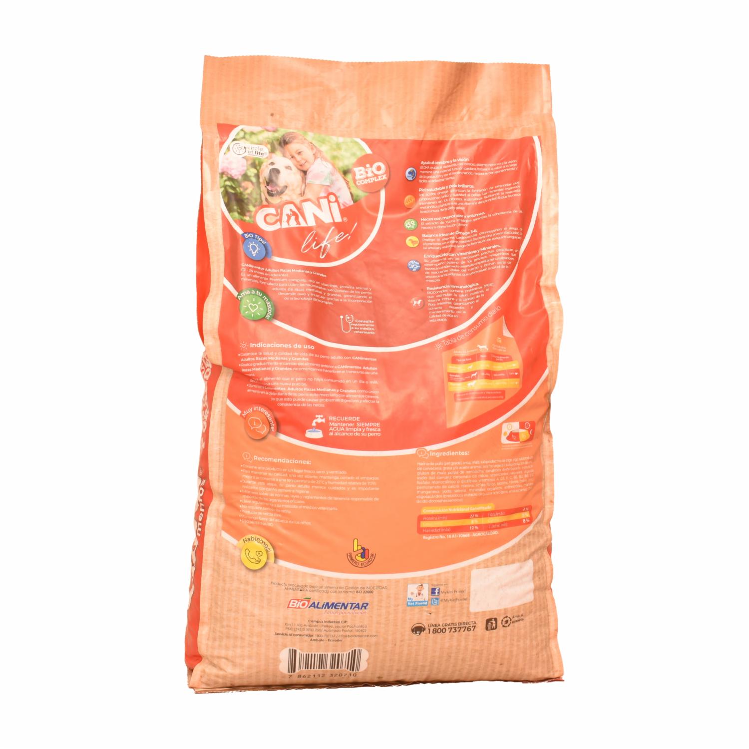 Alimento Para Perros Adultos De Razas Medianas Y Grandes CANIMENTOS 9 Kg - Imagen 3