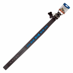 Collar Para Perro De Cuero Diseño Calado Huesito Celeste TOSCANO PET 65Cm