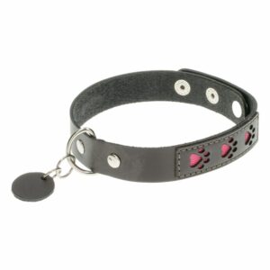 Collar Para Gato De Cuero Diseño Color Fucsia TOSCANO 28-32Cm