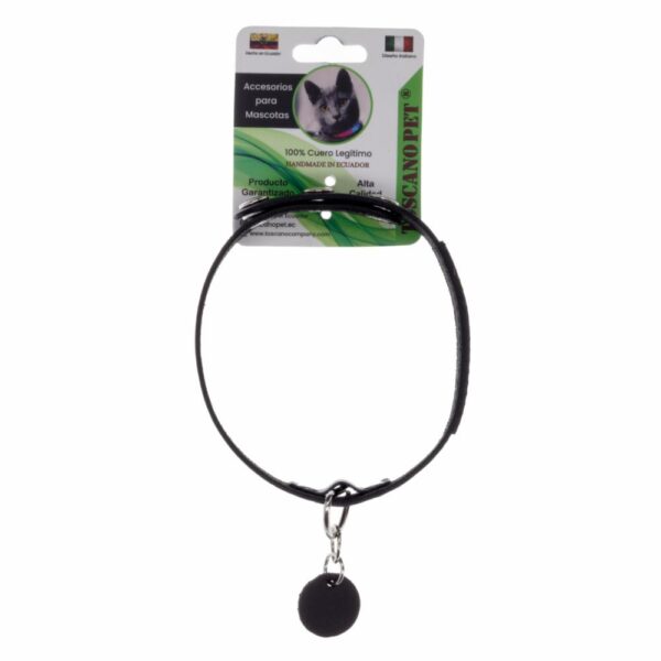 Collar Para Gato De Cuero Diseño Color Fucsia TOSCANO 28-32Cm - Imagen 2