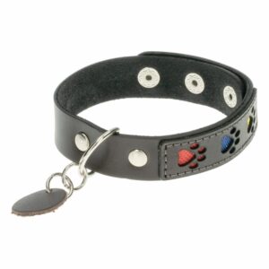 Collar Para Gato De Cuero Diseño Color Tricolor TOSCANO 22-26Cm