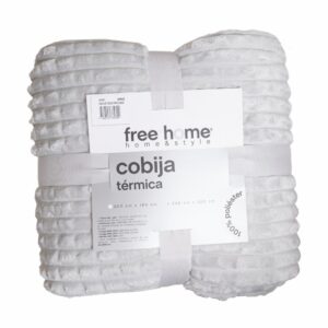 Cobija Velvet Relieve Wafle Gris FREE HOME