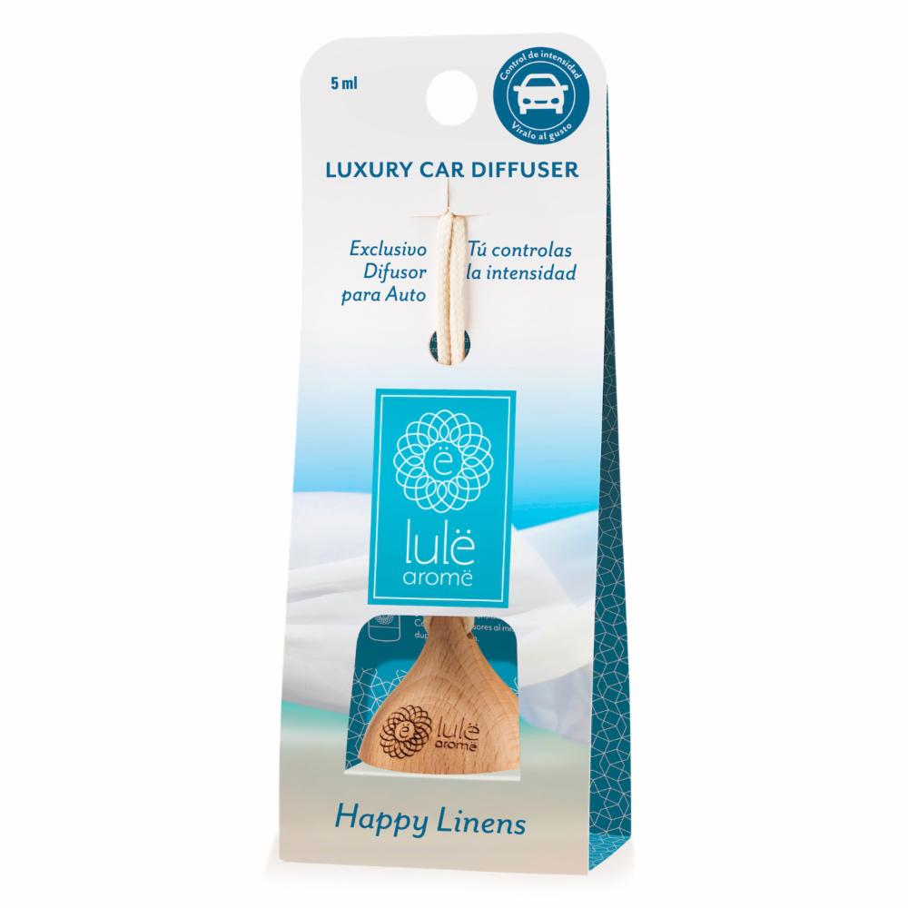 Difusor Ambiental Para Auto Fragancia Happy Linens LULË AROMË 5 Ml - Imagen 3
