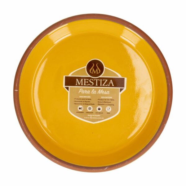 Plato Alfarero Mostaza Miel MESTIZA 22 Cm - Imagen 2