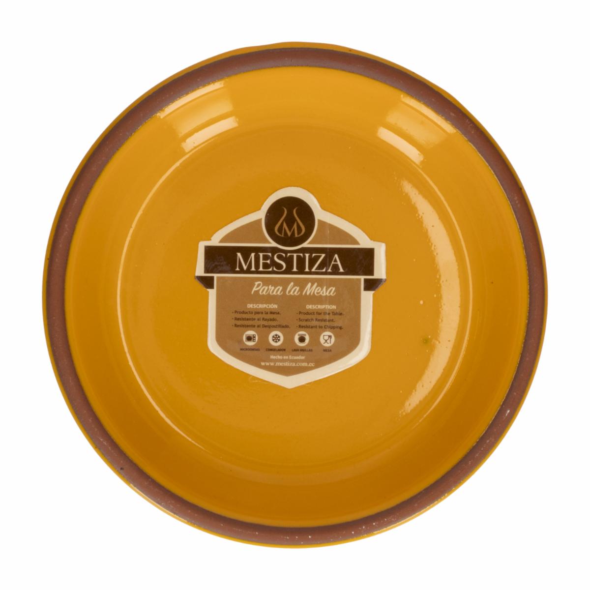 Plato Alfarero Mostaza Miel MESTIZA 16 Cm