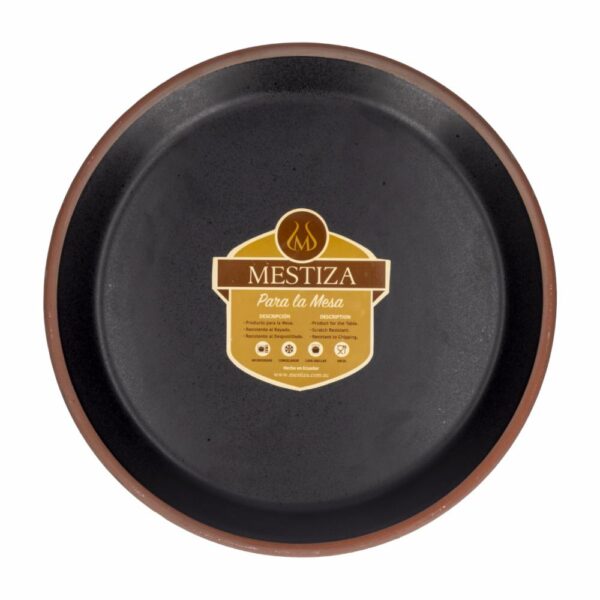 Plato Alfarero Negro Ebano MESTIZA 25 Cm - Imagen 2