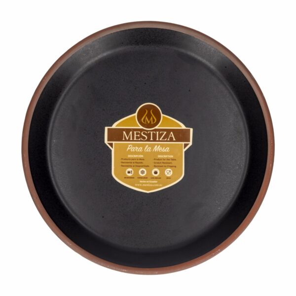 Plato Alfarero Negro Ebano MESTIZA 25 Cm - Imagen 2