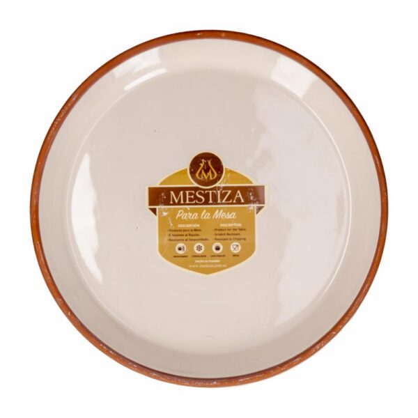 Plato Alfarero Crema Miel MESTIZA 25 Cm - Imagen 2