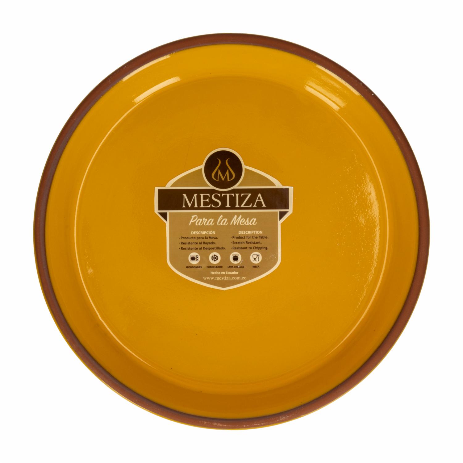 Plato Alfarero Mostaza Miel MESTIZA 25 Cm