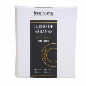 Juego De Sábanas Algodón Blanco FREE HOME