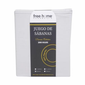 Juego De Sábanas Algodón Gris FREE HOME