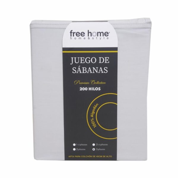Juego De Sábanas Algodón Blanco FREE HOME - Imagen 7