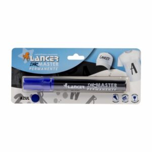 Marcador Permanente Punta Biselada Azul LANCER Unidad