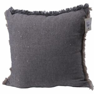 Cojín Con Cierre Gris Flecos POMAROSA 45 X 45 Cm
