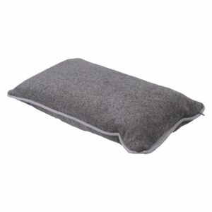 Cojín Con Cierre Gris Con Rudon Beige POMAROSA 50 X 30 Cm