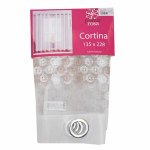 Cortina Visillo Círculos Bordados POMAROSA 228 X 135 Cm