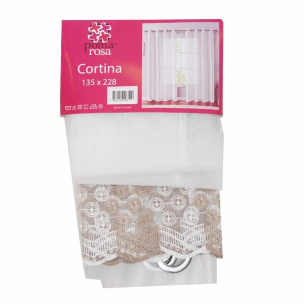 Cortina Visillo Círculos Bordados POMAROSA 228 X 135 Cm - Imagen 2