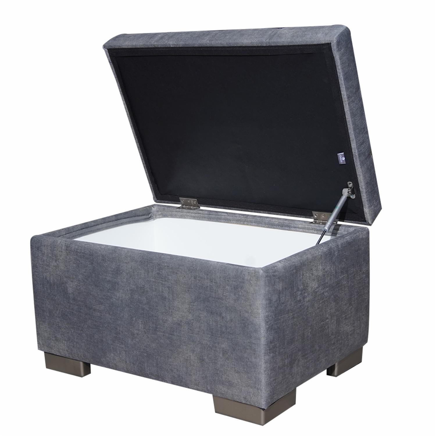 Ottoman Baúl Astra Gris CHAIDE 70 X 50 X 45 Cm - Imagen 4