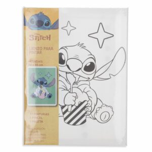 Set Lienzo Pintura Con Pincel Y Paleta  Stitch DISNEY 40X30 Cm