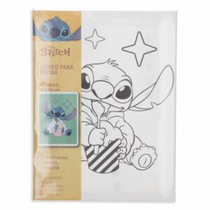 Set Lienzo Pintura Con Pincel Y Paleta  Stitch DISNEY 40X30 Cm