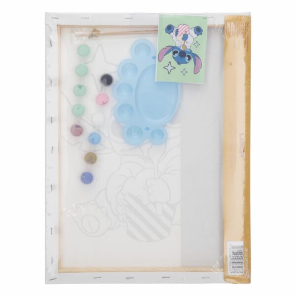 Set Lienzo Pintura Con Pincel Y Paleta  Stitch DISNEY 40X30 Cm - Imagen 2