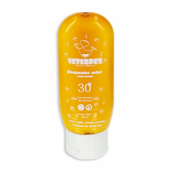 Bloqueador Solar Cicatrizante 30+ Para Mascotas VETERPET 130 G