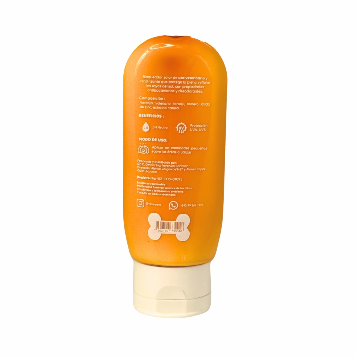 Bloqueador Solar Cicatrizante 30+ Para Mascotas VETERPET 130 G - Imagen 2