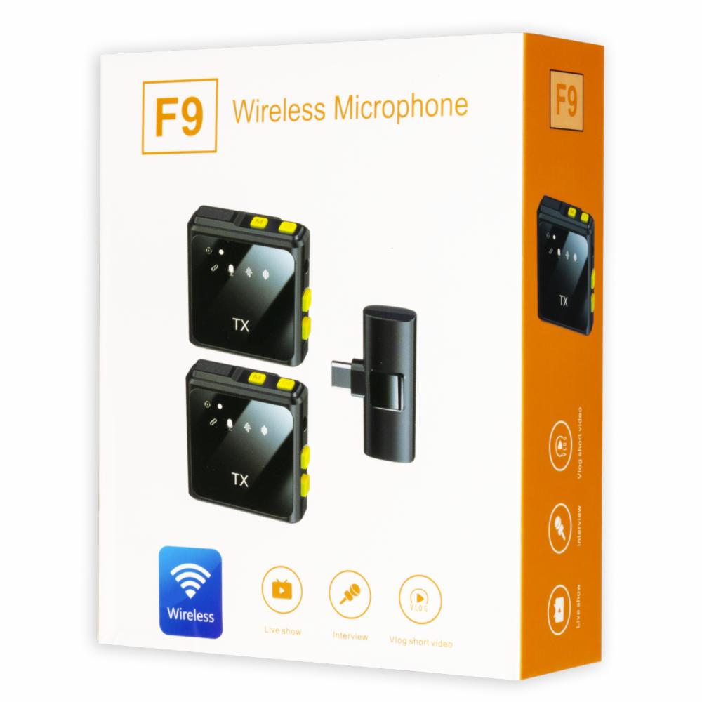 Micrófono Doble Con Entrada Tipo C F9 NOMADAWARE Inalambrico - Imagen 3