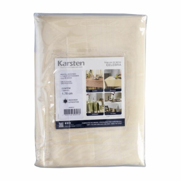 Mantel Redondo Fragnani Beige 6 Puestos KARSTEN - Imagen 2