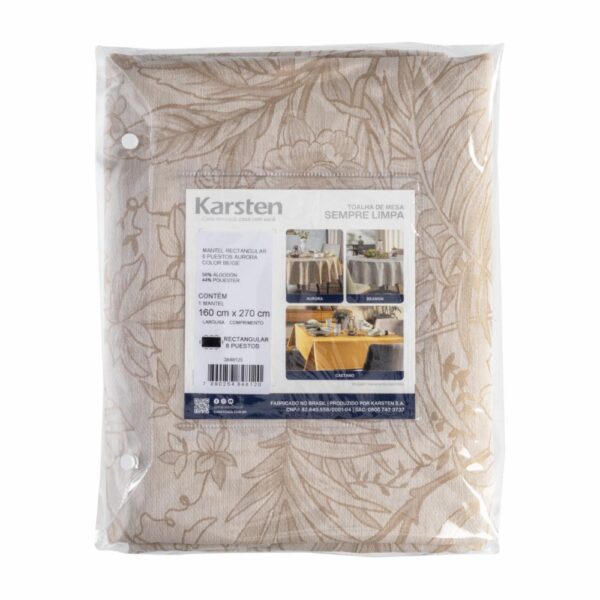 Mantel Rectangular Diseño Aurora Beige 8 Puestos KARSTEN - Imagen 2