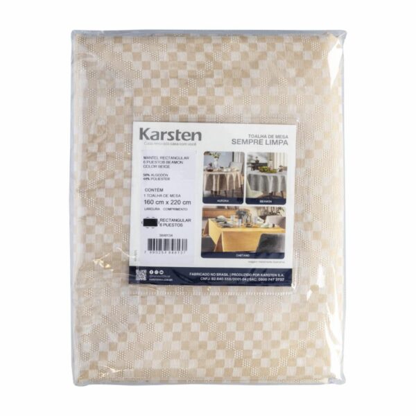 Mantel Rectangular Diseño Beamon Beige 6 Puestos KARSTEN - Imagen 2