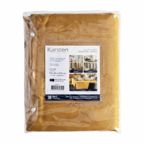 Mantel Rectangular Diseño Caetano Marrón 8 Puestos KARSTEN - Imagen 2