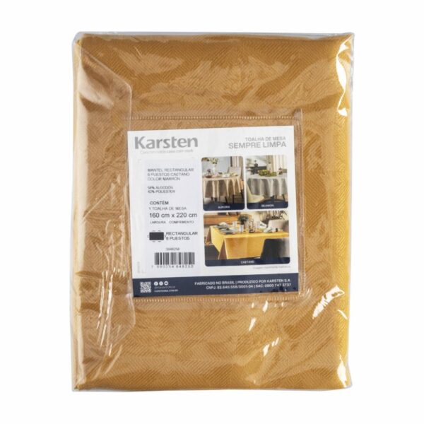 Mantel Rectangular Diseño Caetano Marrón 6 Puestos KARSTEN - Imagen 2